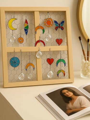 2 Pcs Chicken Wire Frames for Suncatchers, Unfinished Wooden Frames Crafts for Photo Display, and DIY Decor