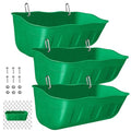Chicken Feeder Waterer,Hanging Goat Feeders,Feed Trough 3.5 Quart 3 Pack,Hanging Fence Feed Trough for Poultry Livestock,Green - color: Green, size: 3.5 Quart (3 Pack)