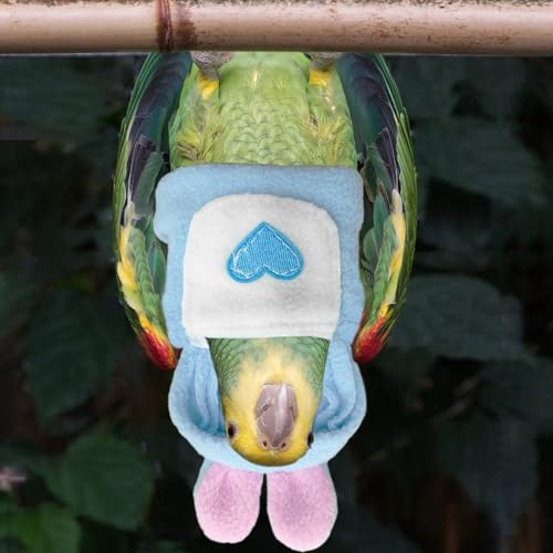 Love Bellyband Rabbit Ears Pet Bird Costume, Cozy Cute Cosplay Photo Prop Clothes Parrots Flight Suit, Bird Hoodie for African Greys Monk Parakeet Cockatiel, L, 1 Piece - size: L
