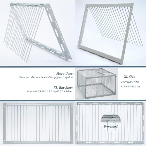 Chicken Trap with Escape-Proof Design, Birds Trap with One-Way Entry, Chicken, Duck, and Turkey Traps, Portable & Easy Assembly, Unharmful Made of High-Strength Iron with Anti-Rust Paint - size: 23.8"L x 23.8"W x 17.0"H