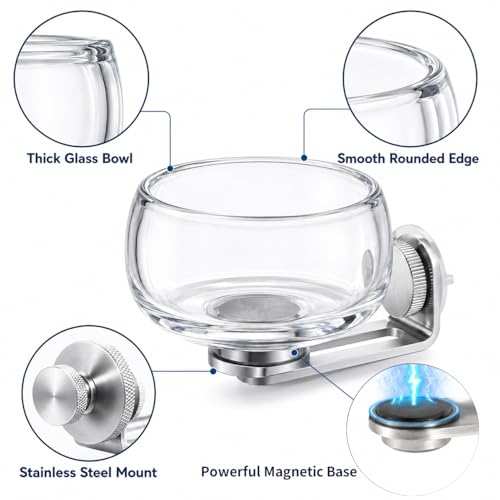 Magnetic Glass Bird Feeding Bowl for Cage, No Drill Removable Water and Food Cup for Parrots, Cockatiels, Conures, Budgies and Lovebirds, 100ml,4246-2 - color: Transparent