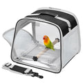Small Bird Carrier, Large Window Travel Cage with Stand and Easy Clean Tray for Parrot Parakeet Cockatiels, Lightweight and Portable, Black - color: Black