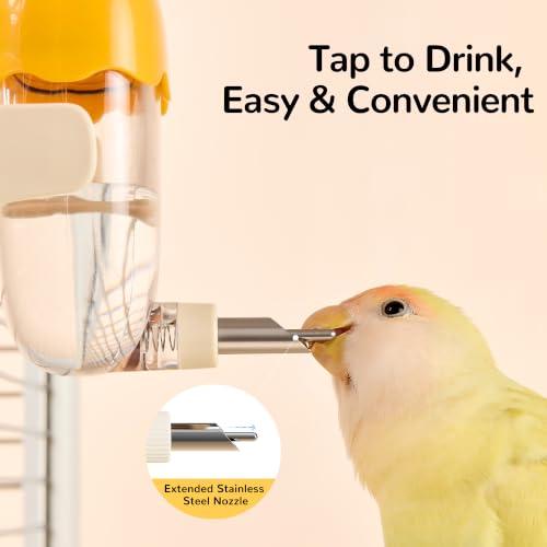 Leak-Proof Automatic Bird Water Feeder with Spring Valve, Clear No Mess Cage Water Dispenser for Parakeets, Cockatiels, Budgies, Finches, Lovebirds & Canaries, 4.1 fl oz (120ml), Green - color: Green, size: 4.1 fl oz