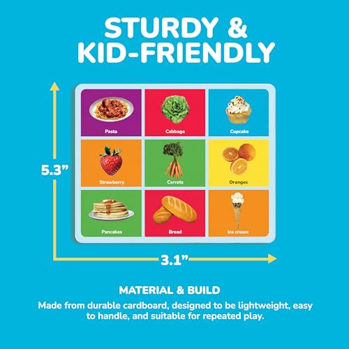 MasterPieces Kids Games - Food Bingo Game - Fun Family Entertainment for Kids and Adults - Educational, Engaging, and Perfect for Game Night, Classroom Activities, and Interactive Play for All Ages - style: Food