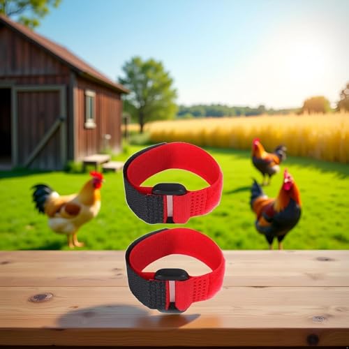 4Pcs Crow Rooster Collars, Adjustable Nylon Anti-Noise Neck Belt for Chickens and Poultry Birds, Humane Crow Collar to Prevent Screaming, Chicken Collar Harness Set