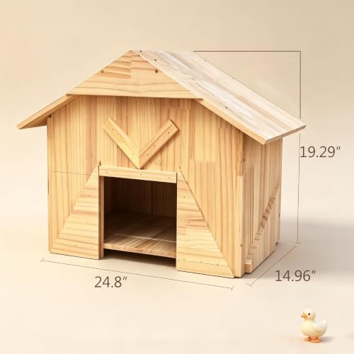 Handcrafted Extra Large Solid Wood Duck Coop - Spacious Outdoor Poultry House for Ducks, Chickens & More, Easy Backyard Mounting Kit