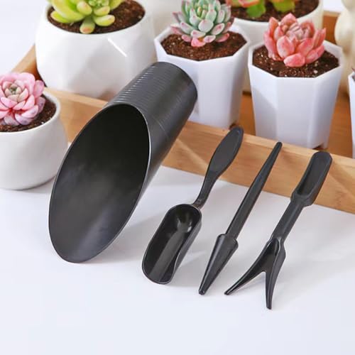 8pcs Potting Soil Scoop for Indoor Plants, Garden Tiny Plant Shovel Hand Tools Transplanting Succulent Cultivation Digging Bonsai Soil Scoops Kits,2Set Black - color: Black