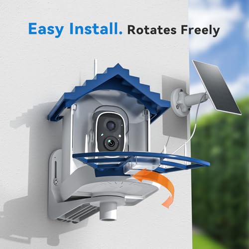 Universal Bird Feeder Mount - High-Strength 180° Rotating Bracket for Pole/Tree/Wall Accepts Solar Panels | Weather-Resistant & Easy Install, for Models B3/B4/B6