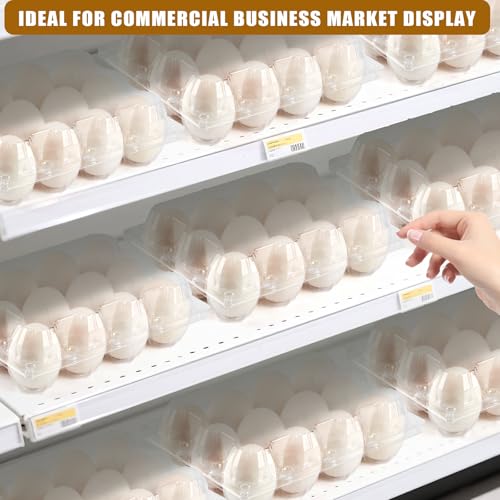 120 Pack Duck Egg Cartons Jumbo Egg Cartons Cheap Bulk with Sticker Labels | Clear Empty Plastic Egg Containers Extra Large for Home Ranch Farm Commercial Market Display, 2×3 Grids
