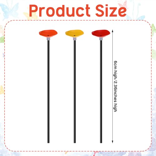 Daifunli 3 Pcs Garden Flower Cups Butterfly Watering Station Set Bee and Butterfly Feeders Bird Bath Bowl with Metal Stake for Poppy Lawn Outdoor Garden Yard Patio Decor(Classic)