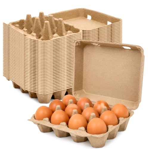 80 Pack Egg Cartons 12 Count, 3x4 Style Dozen Egg Cartons Cheap Bulk for Chicken Eggs, Paper Pulp Egg Holder for Farm Fresh Eggs, Farmers Market, Backyard Chickens