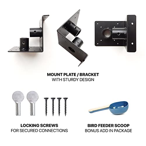 Universal Mounting Pole Kit Perfect for Birdhouse, Birdfeeder, Easy to Assemble and Install, Made of Heavy Duty Material, Free Bird Feeder Scoop