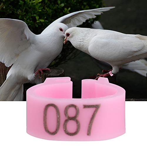 100Pcs Pigeon Leg Bands, 8mm Numbered Bird Leg Rings for Small Birds Poultry Foot Clips for Finch Dove Lovebird Quail