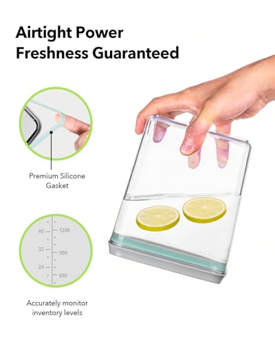 Airtight Food Storage Containers Set with One-Touch Lid, 6-Piece Multi-Size Set (0.6, 1.3, 1.9Qt)*2 Stackable Durable PET for Flour, Cereal, Snacks & Complete Pantry Organization - color: 6 Pcs Set