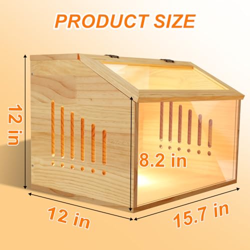 Brooder Box for Chicks，Indoor Smart Wooden Poultry Brooder with Heater, Suitable for 5-7 Newborn Chicks, Ducks, Quail, etc.（12 * 12 * 15.7inch） - size: 15.7"L x 12.0"W x 12.0"H