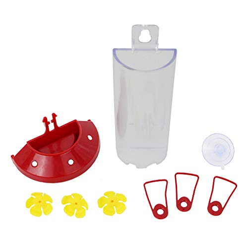 Perky-Pet Window Mount Hummingbird Feeder, 8 oz Nectar Capacity | 3 Bee Guard Ports, Suction Cup & Removable Perches, Plastic Shatter-Resistant Bottle for Outdoor Backyard Bird Watching, 217 - size: 1 Pack
