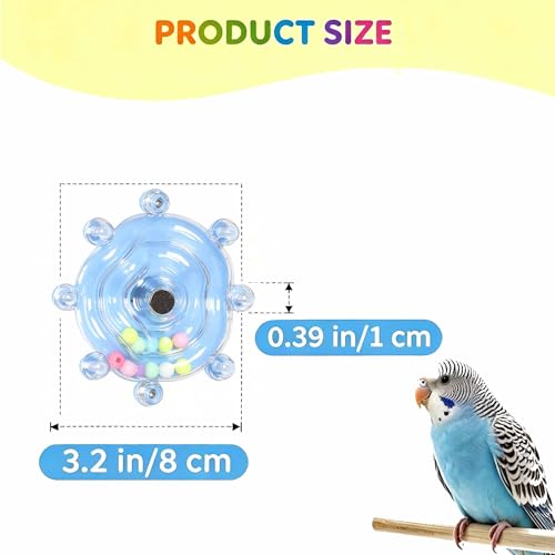 Bird Toys for Parakeets, Colorful Spinning Wheel Chew Toys, Interactive Spinner Rattle Parrot Toys,CockatielToys, Parakeet Toys, Bird Cage Accessories for Entertainment Chewing Exercise - color: Blue
