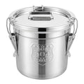 1.61Gal 304 Stainless Steel Airtight Canister,Metal Bucket Large Stainless Steel Canisters - Locking Clamp & Airtight Lids - Dog Food/Bird Seed/Coffee Storage Container - color: 1.61 GAL