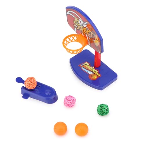 Hypeety Bird Intelligent Mini Basketball Rack Training Toy for Parakeets | Mini hoop and 5 balls, with a ball launcher, easy to install, interactive training exercise, for parrots/cockatiels/conures - color: Mini Basketball
