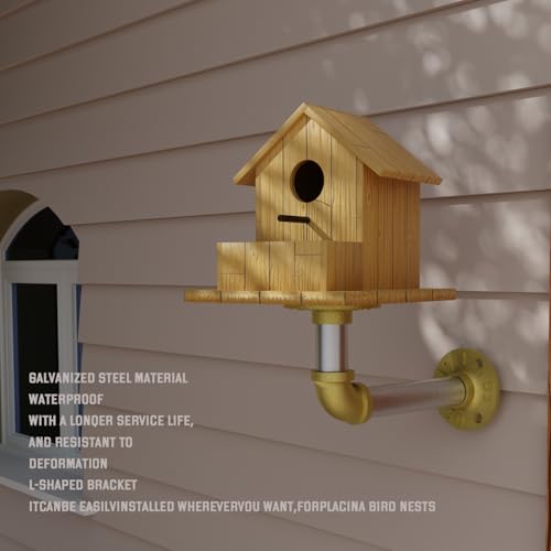 Bird House Bracket, Heavy-Duty Outdoor Windproof Anti-Swing Fall-Proof Holder for Bird Houses, Nesting Boxes, Feeders, Mountable on Tree Trunks, Eaves, Walls, Attractive Scenic Design (Patented) - size: 1pc
