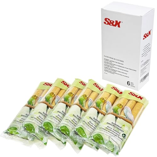 S&X 18-Pack Large Perch Covers for Parakeets, Lovebirds, Parrotlets, Finches, Canaries, Sand Perch Covers, 3/4" Diameter X 9" Long - size: Large Perch Covers x18