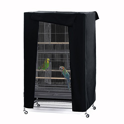 PONY DANCE Pets Product Universal Birdcage Cover Blackout & Breathable Birdcage Cover for Pets' Good Night, Small, Black, 21 Inches L x 21 W x 28 H - color: Black, size: 21.0"L x 21.0"W x 28.0"H
