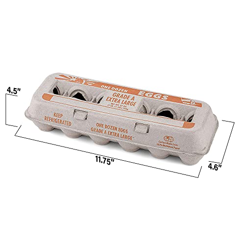 MT Products Printed Natural Pulp Egg Cartons Holds Up to Twelve Eggs - 1 Dozen Extra Large - Strong Sturdy Material Perfect For Storing Extra Eggs (15 Cartons) - Made in The USA - size: Extra Large