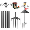 NSYOOMH Dia 1 Inch Bird Feeder Pole with 19" Proof Squirrel Baffle, Heavy Duty Metal, Bird House Pole Compatible Mount for Smart Camera Birdfeeder, Outdoor Feeding Station Stand Shepherd Hook Kit- 94" - size: 93.8 inch