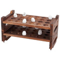 BENECREAT 48 Slot 2 Tier Stackable Wooden Quail Egg Holder Rack, Rustic Brown Egg Organizer for Kitchen Storage Display