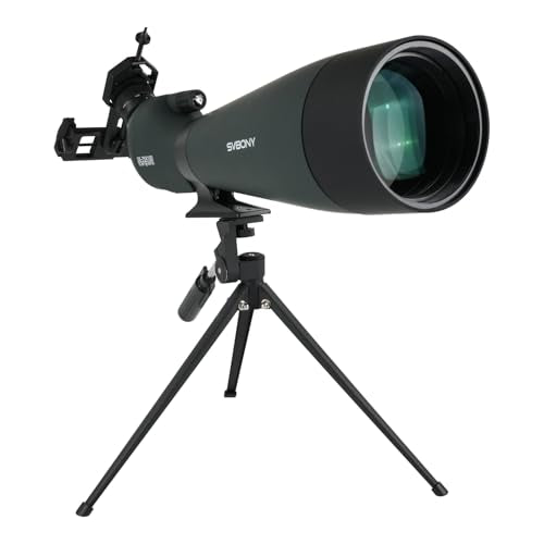 SVBONY SV28 100mm Spotting Scope for Target Shooting, 25-75x Spotter Scope | Long Range Viewing for Bird Watching, Stargazing, Clearly at 300 Yards, FMC HD Optics with Soft Carry Case & Phone Adapter - style: 25-75x100