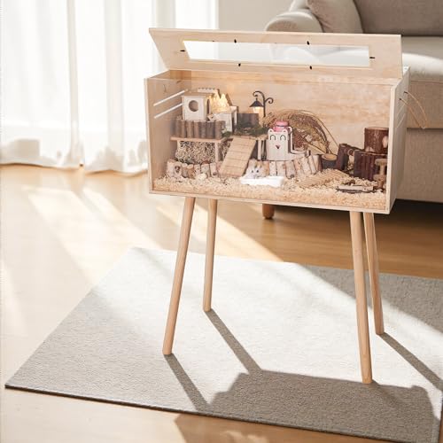 Pine Small Animals Houses&Habitats Chewproof, 32" Pine Guinea Pig Cage Hamster Cage for Small Animals (32" Medium, High-Legged Stick) - size: 32.0"L x 15.8"W x 15.8"H