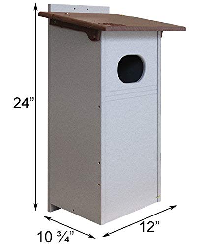 Amish Made Recycled Plastic Wood Duck House, Brown and Gray