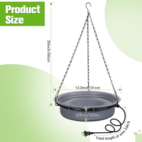 Bird Baths for Outdoors, Bird Bath Bowl Water Feeder Outdoor for Hummingbirds for Garden Yard Patio Lawn, Ideal for Attracting Birds (Handing Style)
