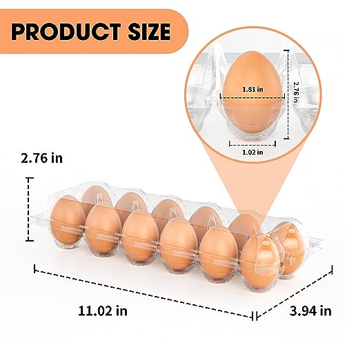 Egg Cartons Cheap Bulk 100 Pack, 1 Dozen Plastic Egg Carton for Refrigerator, Reusable Egg Container Holder for Storing, Sharing, Selling, Clear Egg Cartons for Home Ranch Farm Market-2x6 Grids | Reusable Bulk Egg Carton Clear Egg Holder for Home Ranch Fa