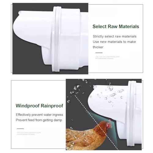 Automatic Chicken Feeder and Waterer Set, 110 lb Capacity 10 Port Large Chicken Feeders Poultry Waterer Weatherproof No Waste Poultry Feeder Kit for Turkey Pigeon Quail Duck Goose