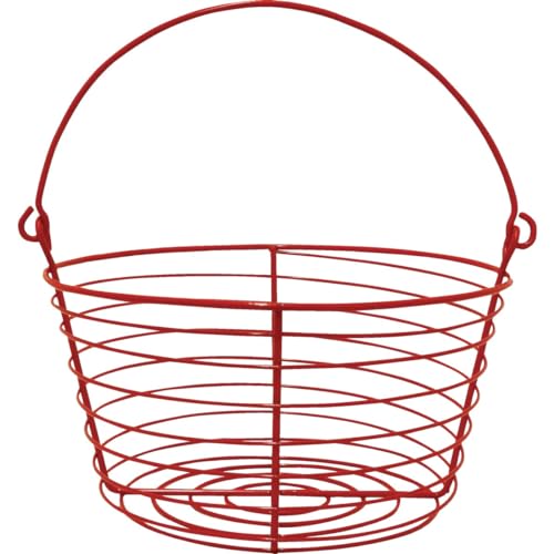 Stromberg's Large Egg Basket (Red) Holds 5.5 Dozen (66) Eggs | Coated Metal Egg Basket | Will Not Leave Marks on Eggs and Easy to Clean | Shape Allows Air Flow for Fast Cooling and Drying | Coated Metal Egg Basket, Will Not Leave Marks on Eggs and Easy to