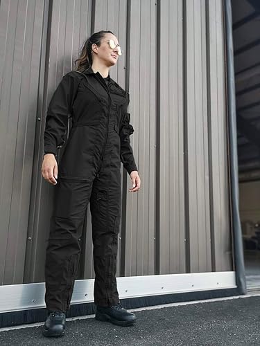 Propper Unisex Cotton Twill 27/P Flyers Coverall | Air Crew and Maintenance Flight Suit, For Men and Women - color: Black, size: Large Long