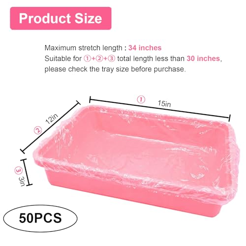 Disposable Rabbit Cage Liners, 50 Pcs Small Animal litter box Liner Bags | Quick Cleanup Leak-Proof Transparent Elastic Opening Pet Toilet Tray Film for Bird Guinea Pig Bunny Chinchilla - size: L+W+D<34 inches