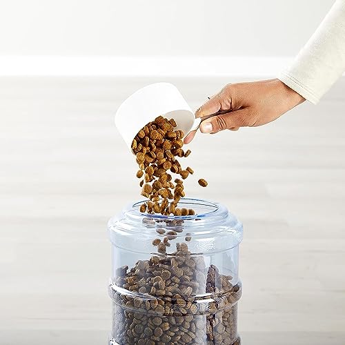 Amazon Basics Automatic Pet Water Dispenser and Gravity Food Feeder Set for Cat and Dog, Easy to Clean, 152fl.oz food feeder, 135.3fl.oz water dispenser, Small, Pack of 2 - size: Small, style: Waterer + Feeder