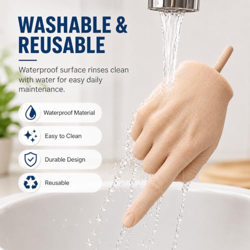 Hand-Shaped Parrot Perch for Bird Cage, Washable Desensitization and Step-Up Training Stand with Secure Screw Mount, Adult Hand Proportions - size: Open Palm