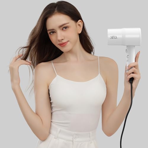 AINA Diffuser Hair Dryer Full-Featured Blow Dryer 110V/1600W(White) | 3 Heat/2 Speed;Cold shut button;Lightweight;Compact Size;High Temp;Low Airflow;Same Results;Less Expense - color: White, size: 3 Piece