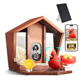 Smart Bird Feeder with Camera Solar Powered 2K UHD Video | AI Identification 10,000+ Bird Live Instant Arrival Alerts and Real-Time Motion Detection Weatherproof Bamboo for Outdoor - color: Dark Brown