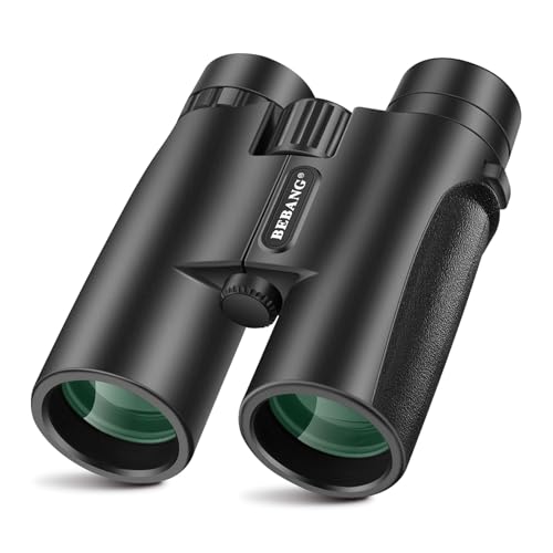 BEBANG Binoculars for Adults 10x42 High-Powered: Waterproof for Birding | BAK4 prisms and FMC optics, compact lightweight design for eyeglass wearers, cruises, sports, travel and wildlife viewing