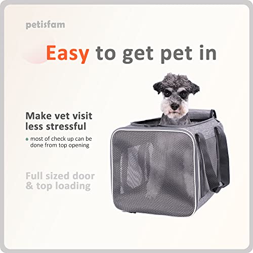 You've got This Cat Carrier with Privacy Flaps for Nervous Fur-Kids. Top-Load Quick-in. 360° Airy Mesh Windows Let Cats See You & Reduce Travel Anxiety. Rip-Stop Fabric & Lockable Zips Hug Securely - color: NervousCats