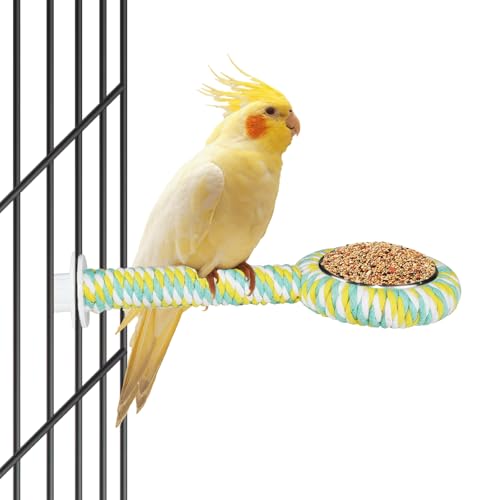 ASOCEA Bird Perch Feeding Cup,Bird Bowls for Cage Parakeet Feeder Parrot Food Bowls Parrot Cage Accessory for Budgie Lovebird Cockatiel Parakeet Canary Finch Small Parrots,Colorful - color: colorful bird feeding cup