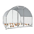 Large Metal Chicken Coop Round Top Upgrade Tri-Supporting Wire Mesh Chicken Run,Chicken Pen with Water-Resident and Anti-UV Cover,Duck Rabbit House Outdoor (6.5'L x 9'W x 6.5'H) - size: 78.0"L x 108.1"W x 78.0"H