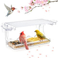 SUNALLY Window Bird Feeder Outdoors, Clear Bird Feeders for Bird Watching | Transparent Feeders with Self-Adhesive Hooks, Outside Hummingbird, Bird Watching for Garden, Yard, Elderly Kids, Cats Viewing - style: Style 3