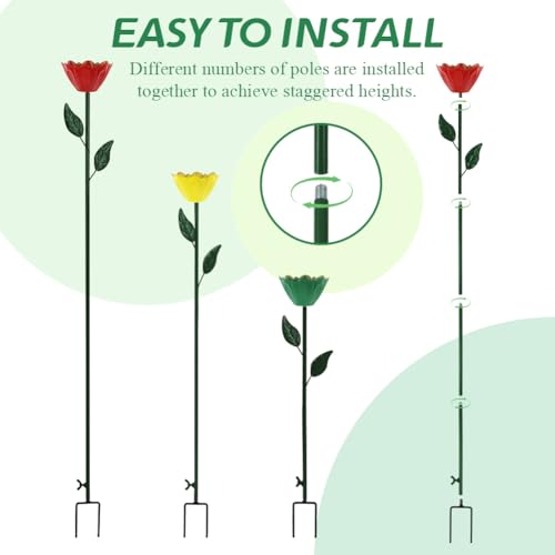 DREAMSOUL Flower Bee Watering Station, Multi-Height Bird Bath | Shallow Basins for Safe Sips, Weatherproof Metal Material, Ideal for Outdoor Garden Decor - size: 4PCS-D