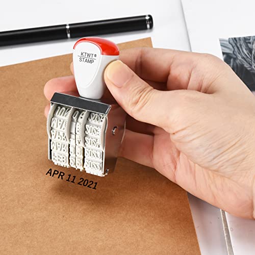 1.5" Rubber Stamp Line Dater, Date Stamp, Office Stamp Rotating Stamp 3/16" | Date stamp, month-day-year, high quality, good for 12 years of continuous use, for marking dates in any situation - size: 1.30 x 0.2 inches