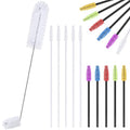 Hummingbird Feeder Cleaning Brush 19 Pieces 3 Size Mini Nylon Double Headed 2 in 1 Hummingbird Brush Hard to Reach Places Tiny Cleaning Kit(White) - color: White